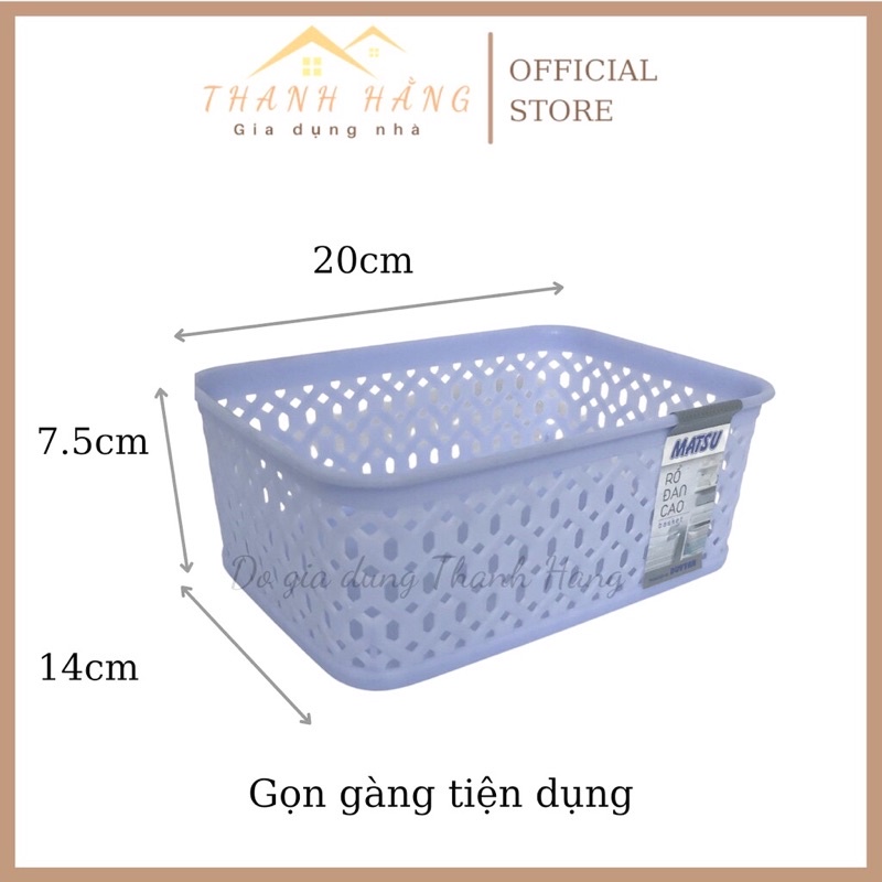 Rổ đan cao nhựa Duy Tân đựng đồ đẹp màu xanh freeship giỏ đựng đồ
