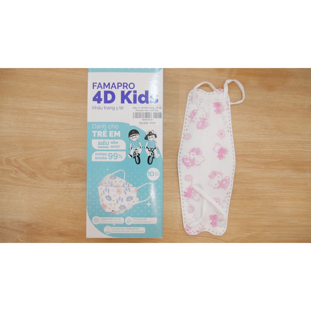 Combo 10c Khẩu trang 4d trẻ em kid FamaPro Nam Anh