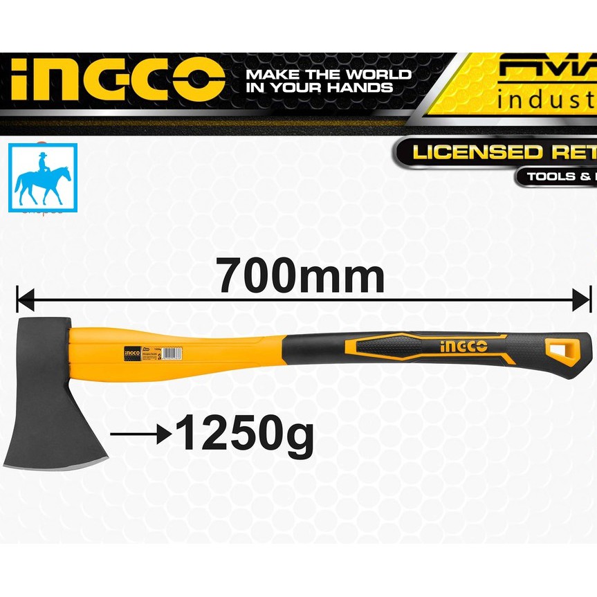 INGCO Búa Rìu Cán Nhựa Lõi Thép 1250g Dài 70cm HAX02012508 THT7812506