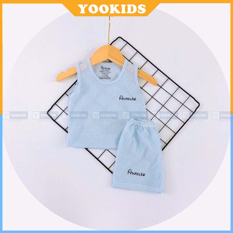 Bộ ba lỗ cho bé trai bé gái YOOKIDS chất cotton sợi tre nhẹ mát thút mồ hôi cực tốt cho bé 1 2 3 4 tuổi