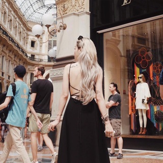 ĐẦM MAXI LỤA ĐEN DÂY LƯNG