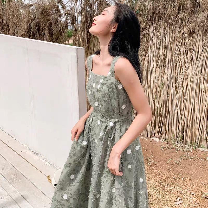 AMOI Đầm Chiffon Hai Dây Phong Cách Cổ Điển Thời Trang Đi Biển Dành Cho Nữ 2022