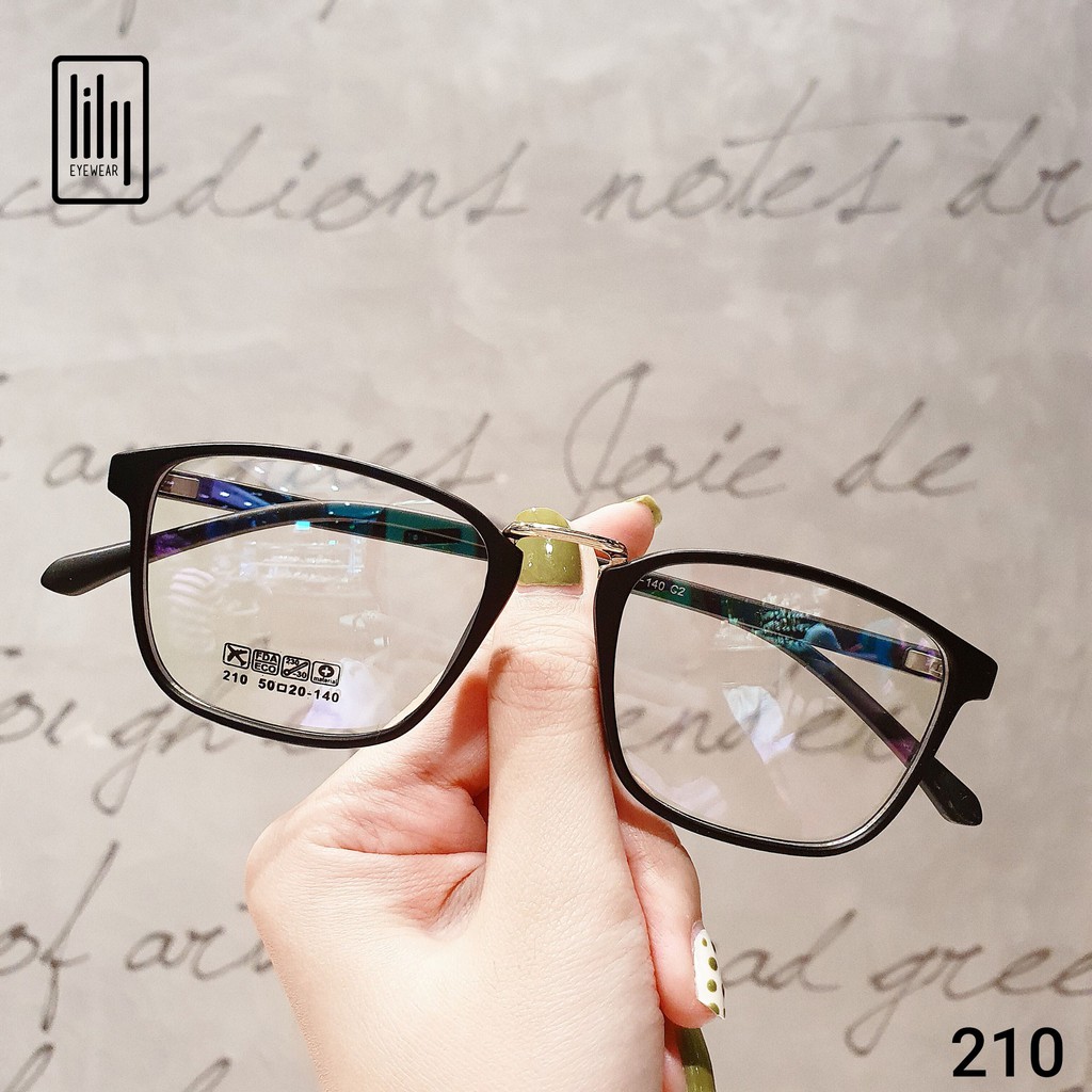 Gọng kính cận vuông nam nữ chất liệu nhựa dẻo phụ kiện thời trang Lilyeyewear 210 | BigBuy360 - bigbuy360.vn