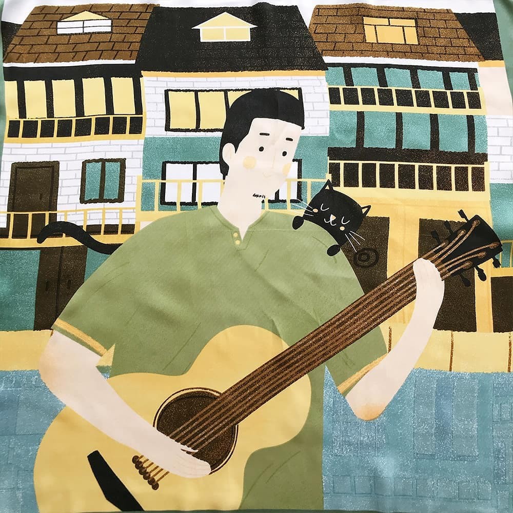 Khăn turban - Khăn lụa thắt nơ cổ bản 50x50cm