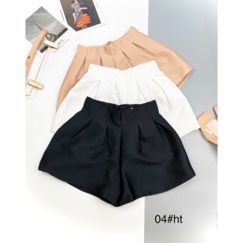 Quần short nữ cạp cao hàng đẹp vải tuyết mưa