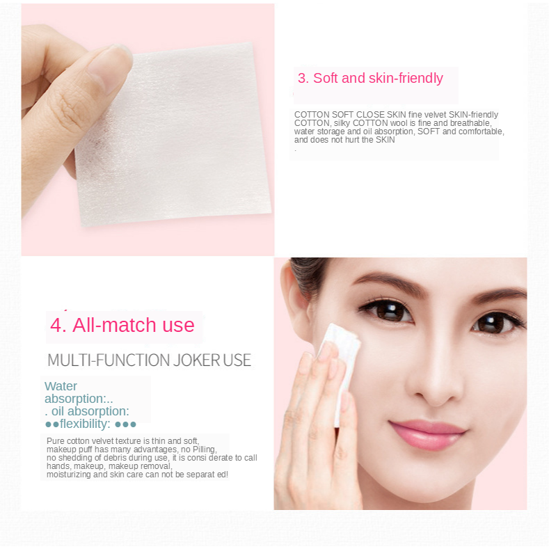 Bộ 100 Miếng Bông Tẩy Trang Bằng Cotton Hữu Cơ Tái Sử Dụng Được
