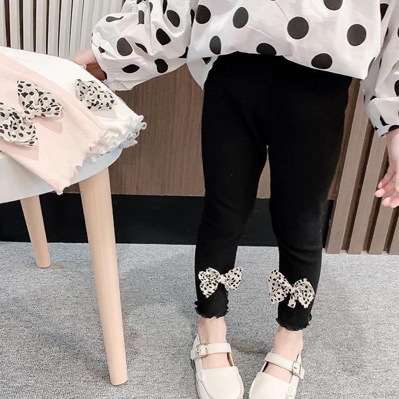 Quần Legging Mỏng Đính Nơ Dáng Ôm Thời Trang Hàn Quốc Cho Bé Gái