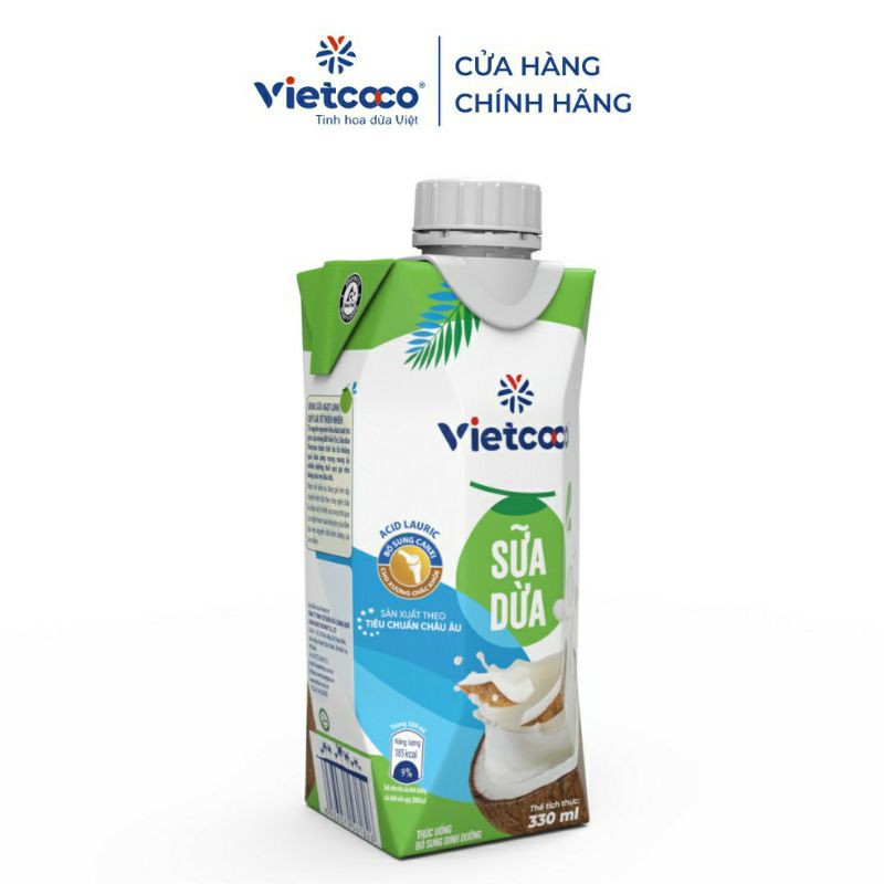 1 Thùng 12 hộp sữa dừa nguyên chất Vietcoco 330ml
