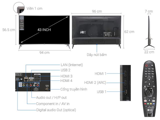 TV LG 43UJ750T