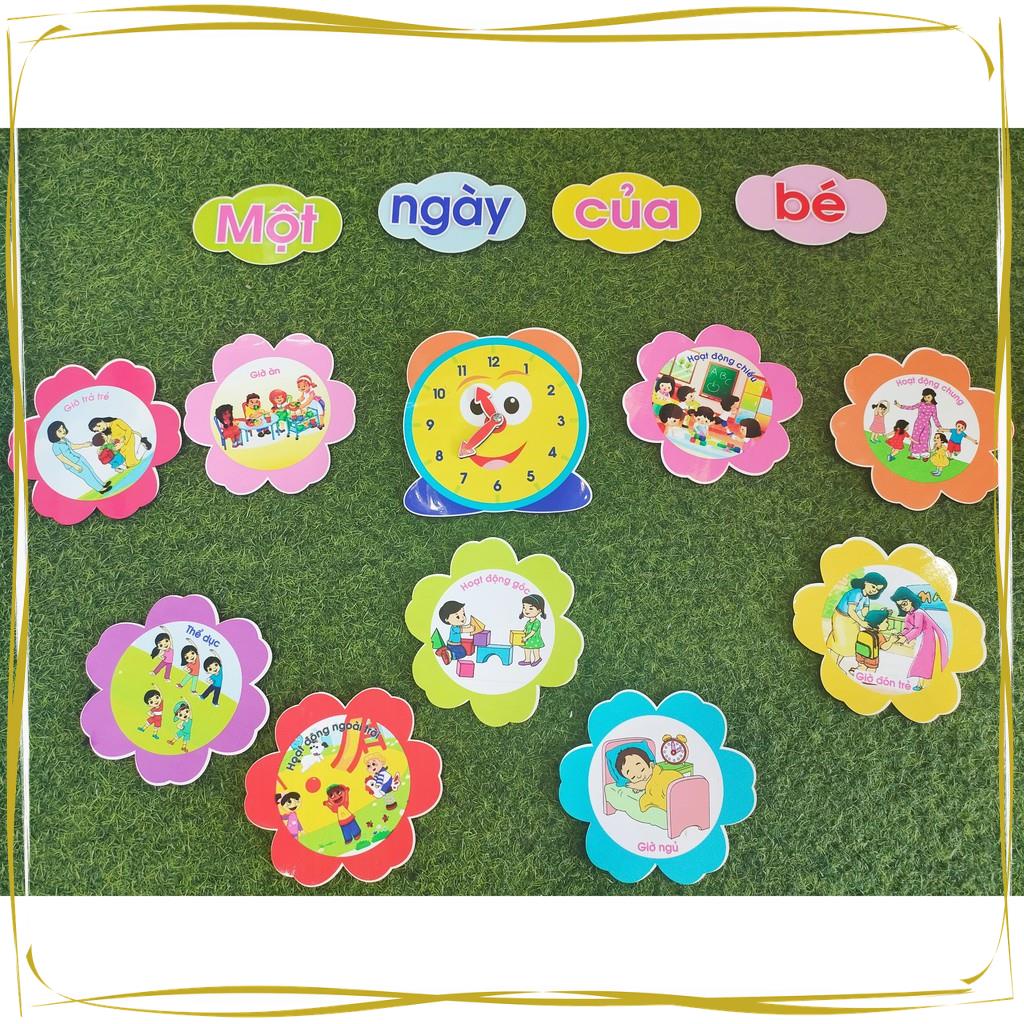 Nội quy lớp học - Một ngày của bé - Thông điệp 5K - Tranh xốp bitis trang trí lớp mầm non