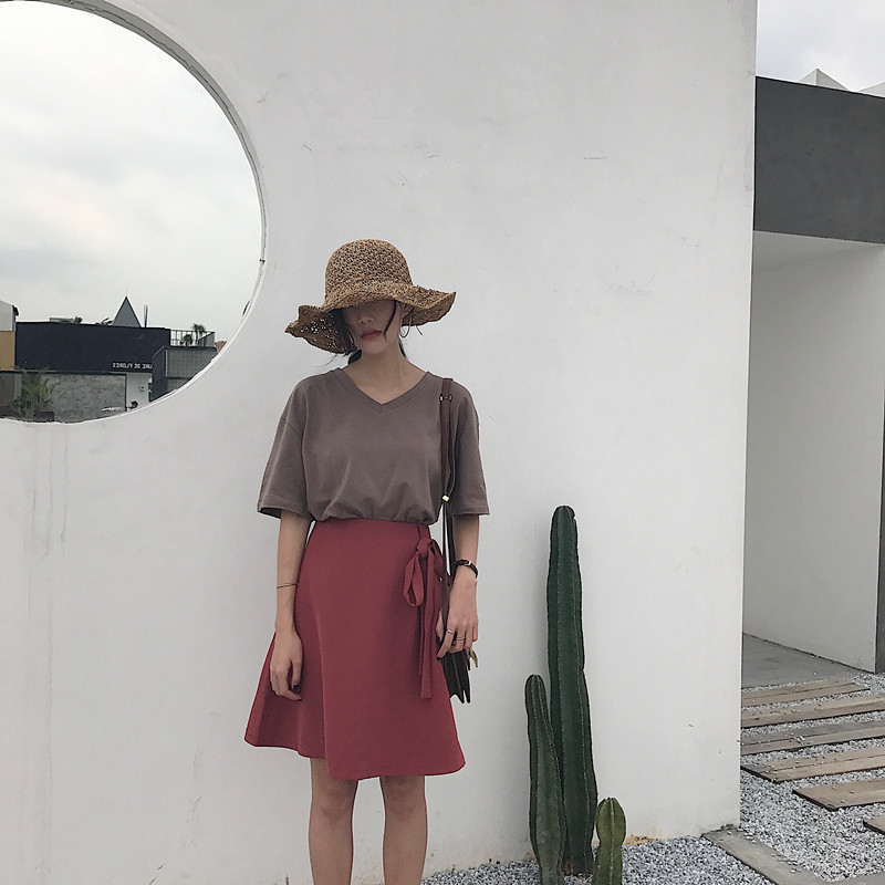 Chân Váy Chữ A Xiaozhainv Thiết Kế Cột Nơ Phong Cách Ulzzang Hàn Quốc 4 Màu Tùy Chọn | BigBuy360 - bigbuy360.vn