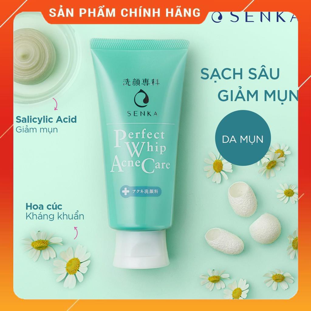 Sữa rửa mặt dành cho da mụn Senka Perfect Whip Acne Care 100g | BigBuy360 - bigbuy360.vn