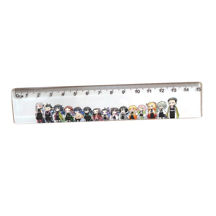 Thước Kẻ Họa Tiết Demon Slayer Tanjirou Nezuko Zenitsu 15cm Cho Học Sinh