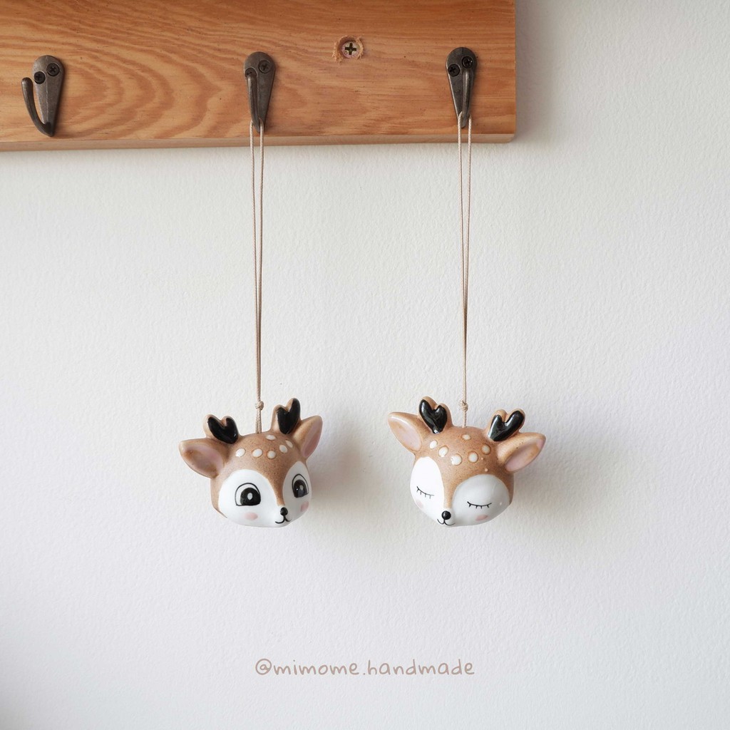 Chuông gió gốm bé hươu sao