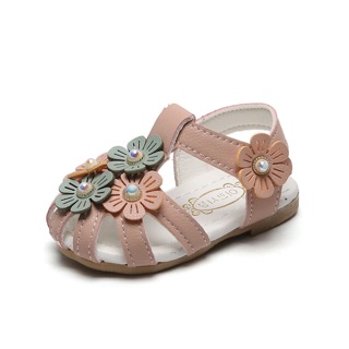 GIÀY SANDAL ĐÍNH HOA CHO BÉ GÁI ( CÓ ẢNH THẬT)