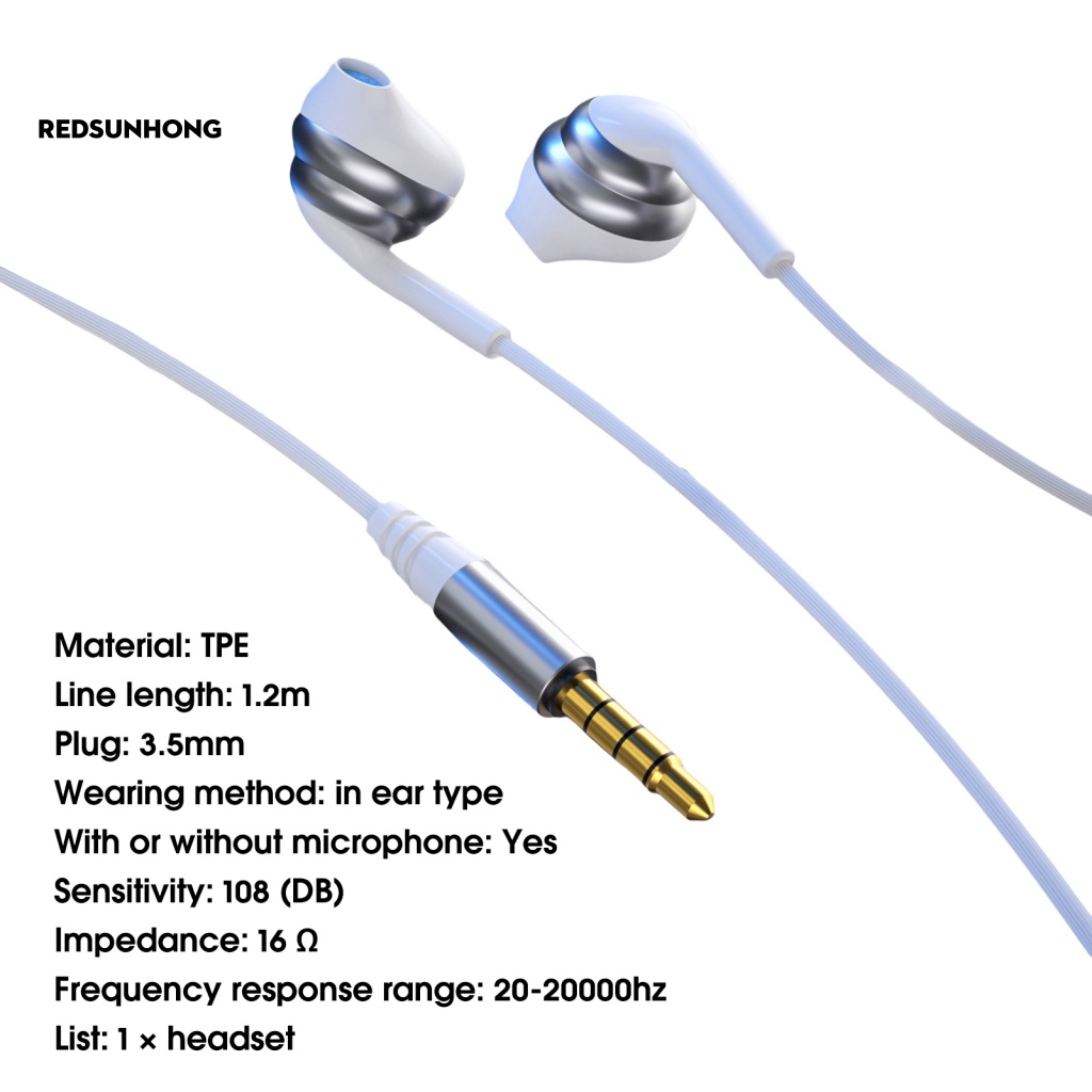 Tai Nghe Nhét Tai RSH.z Jack 3.5mm Âm Thanh HiFi Kiểu Dáng Thể Thao