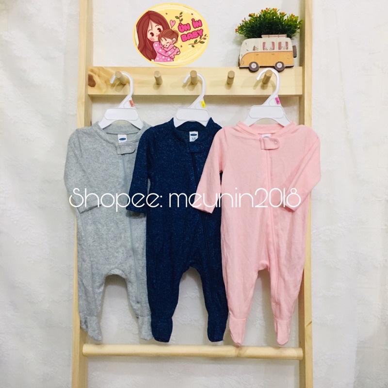 Body sleepsuit liền tất xuất dư sịn cho bé trai bé gái mềm ấm (size 0-9m)