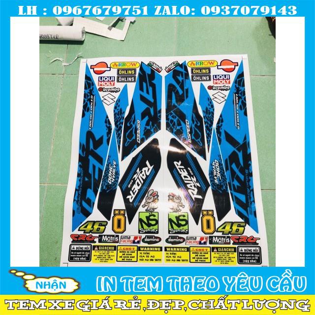 Tem rời Raider Fi xanh đen sản phẩm như hình