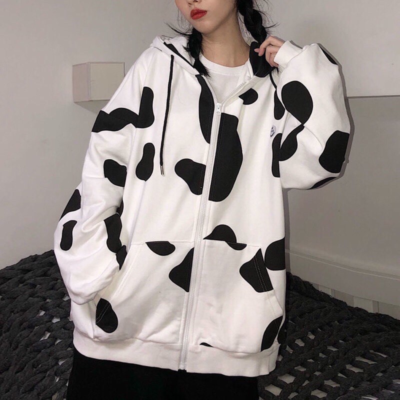 Áo khoác hoodie nam nữ BÒ SỮA áo khoác Unisex form rộng thời trang có mũ cá tính-HD01-LUXCY store