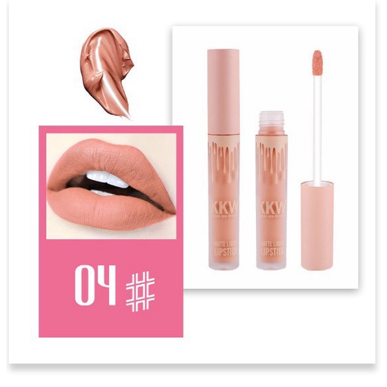 [Mã giảm giá] Son Kem Lì Tơ Lụa KKW Matte Liquid Lipstick Phong Cách Âu Mỹ