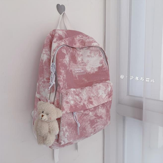 Ba Lô Họa Tiết Màu Loang Độc Đáo Phong Cách Retro