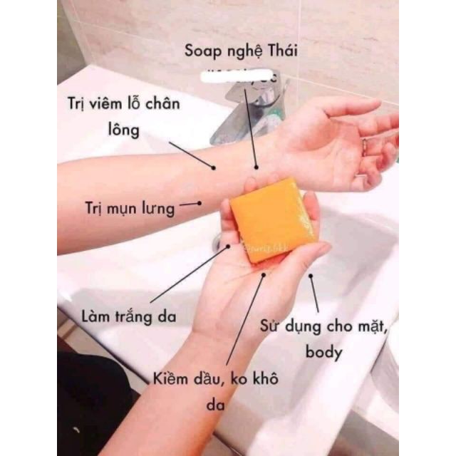 [SALE] [CAM KẾT 100% CHÍNH HÃNG] Xà phòng nghệ Thái Lan - xà phòng màu cam