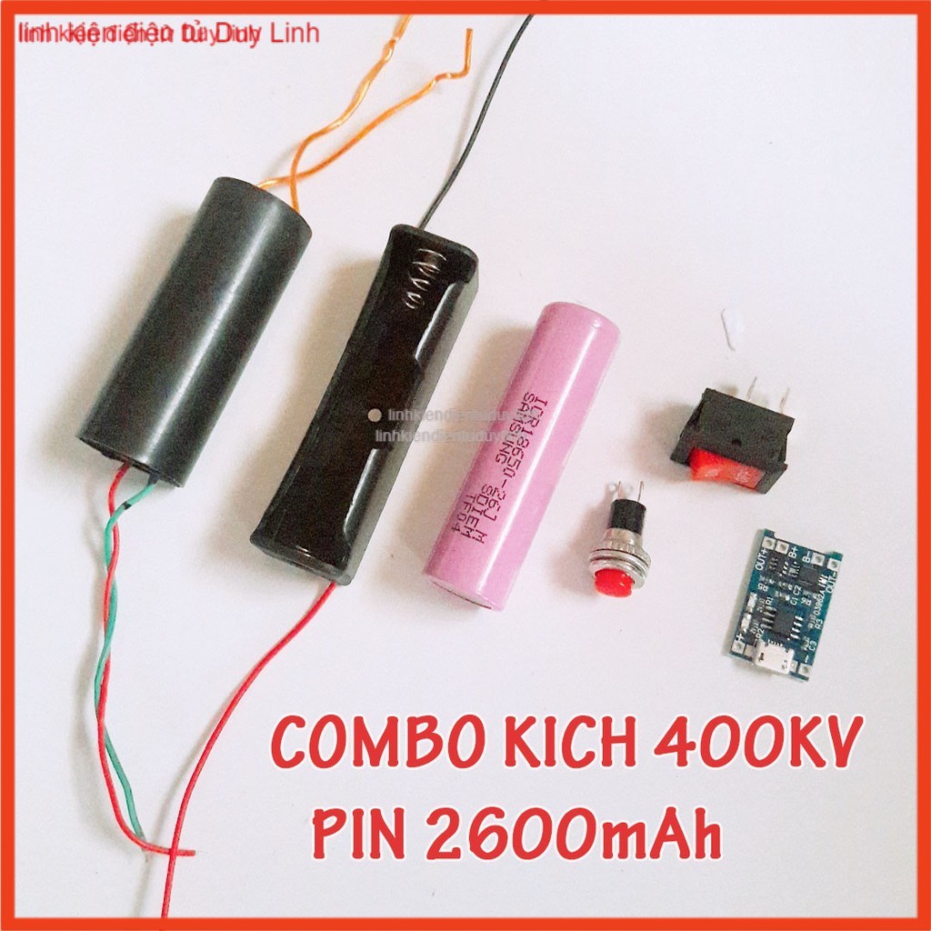 Tăng Áp 400KV Module Cao Áp COMBO Pin Tốt 2600mAh .