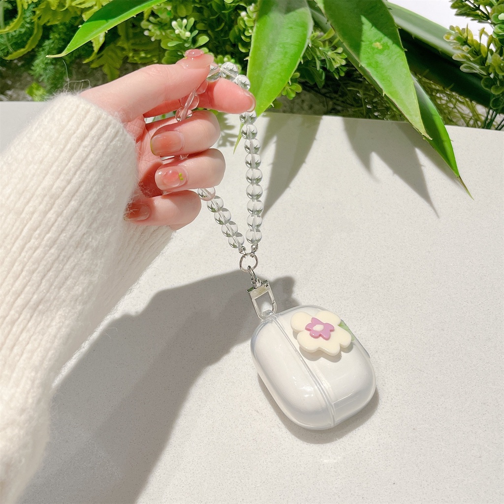 Vỏ Bảo Vệ Hộp Sạc Tai Nghe OPPO ENCO X Bằng TPU Mềm Trong Suốt Hình Gấu / Hoa 3D DIY