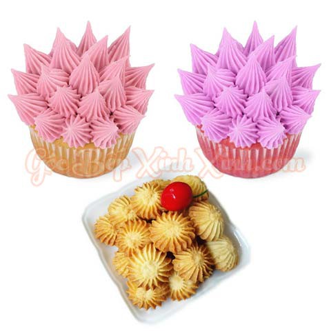 Đuôi bắt kem / đui bắt kem đúc inox cao cấp 1E (12 cánh), làm bánh quy cookie, trang trí cupcake, bánh kem, làm topping