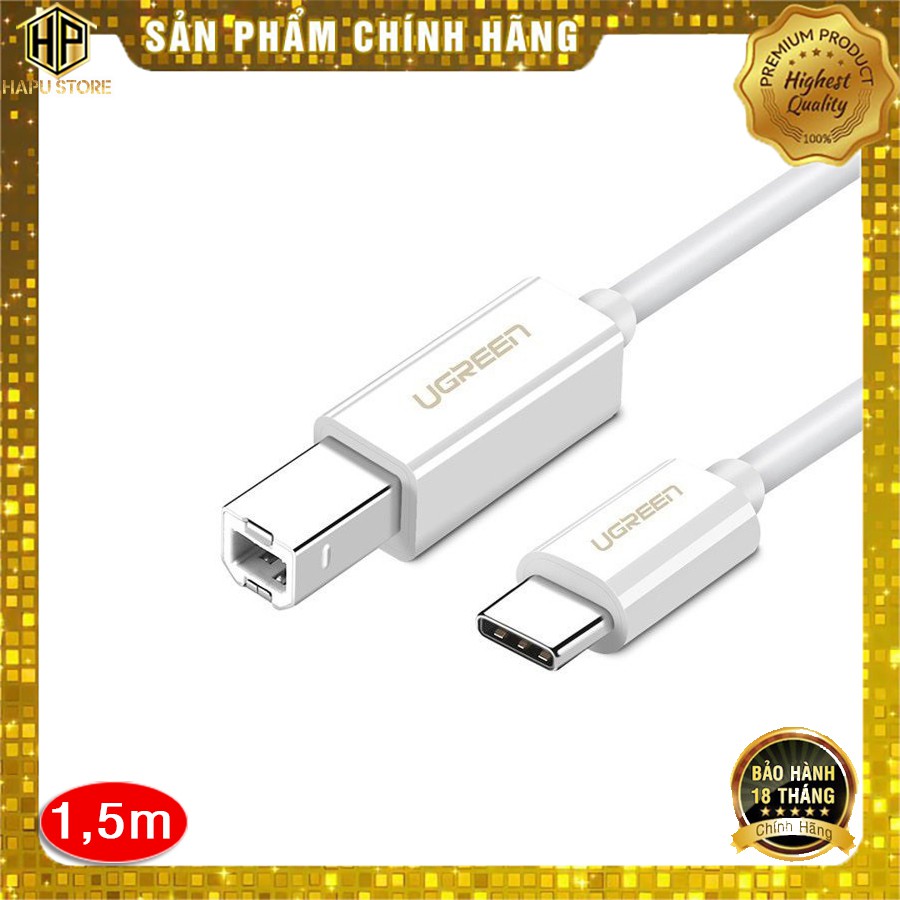 Cáp máy in USB Type C Ugreen 40417 dài 1,5m chính hãng - Hapustore