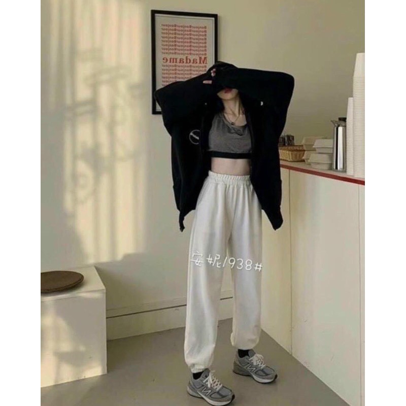 [Ảnh thật/Sẵn] Quần jogger boom chất nỉ tăm dày dặn Quảng Châu