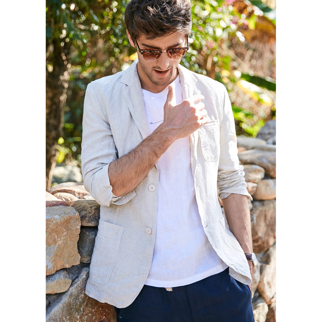 Áo vest Blazer Linen nam dáng lửng, thời trang phong cách trẻ trung | BigBuy360 - bigbuy360.vn
