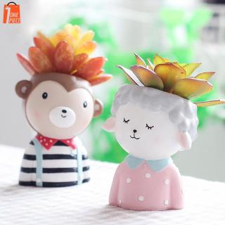 Chậu trồng cây cảnh bằng nhựa resin hình thú hoạt hình sáng tạo dễ thương trang trí văn phòng