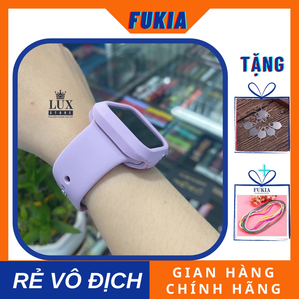 COMBO DÂY VÀ ỐP TÍM cho đ/hồ smart táo đ/hồ smart iWatch 1/2/3/4/5/6/SE Size 38mm 40mm 42mm 44mm