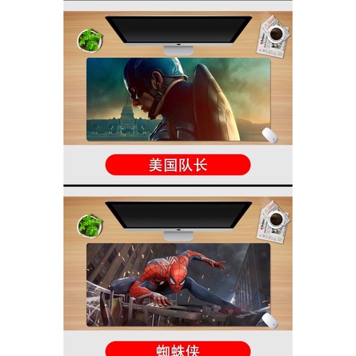 DESKMAT MARVEL Theme lót chuột cỡ lớn lót bàn phím kích thước 900x400mm Deskpad bàn di chuột - Polabe Store