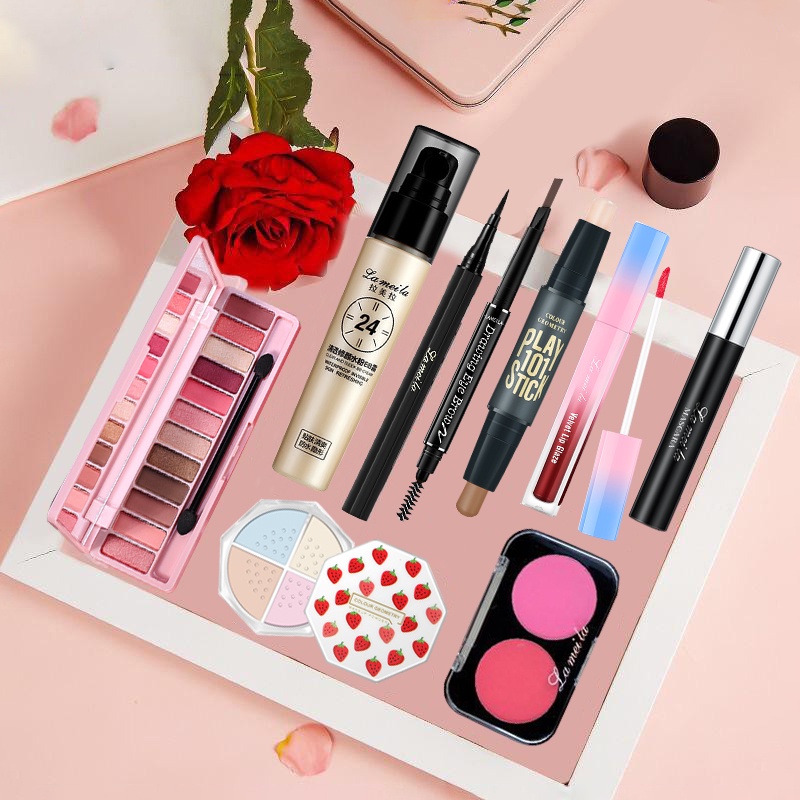 Bộ trang điểm đầy đủ 9 món Lameila từ a đến z bộ makeup kết hợp đầm nữ, giày nữ xinh, thời thượng-LML-T9