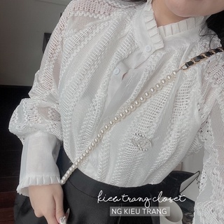 SƠ MI CỔ TÀU PHA REN