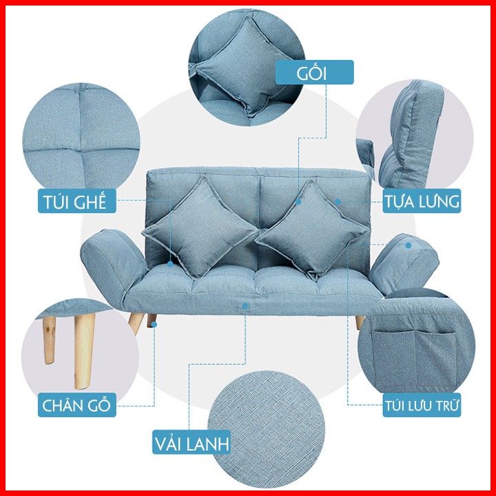 Ghế sofa lười nhập khẩu, mẫu ghế sofa đa năng vừa là giường vừa là sofa phòng khách