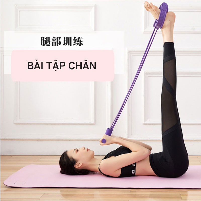 [HÀNG CÓ SẴN] Dây Kéo Đàn Hồi Tập Thể Dục Tập Gym Tập Bụng Tại Nhà Dụng Cụ Tập Lưng Bụng Có Đạp Chân Tiện Lợi