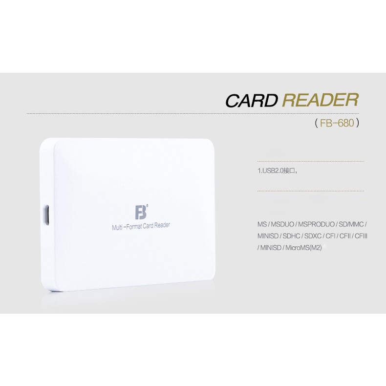 Đầu đọc thẻ nhớ card reader All In One FB 680 2.0 dùng được tất cả thẻ SD CF MMC Micro SD M2