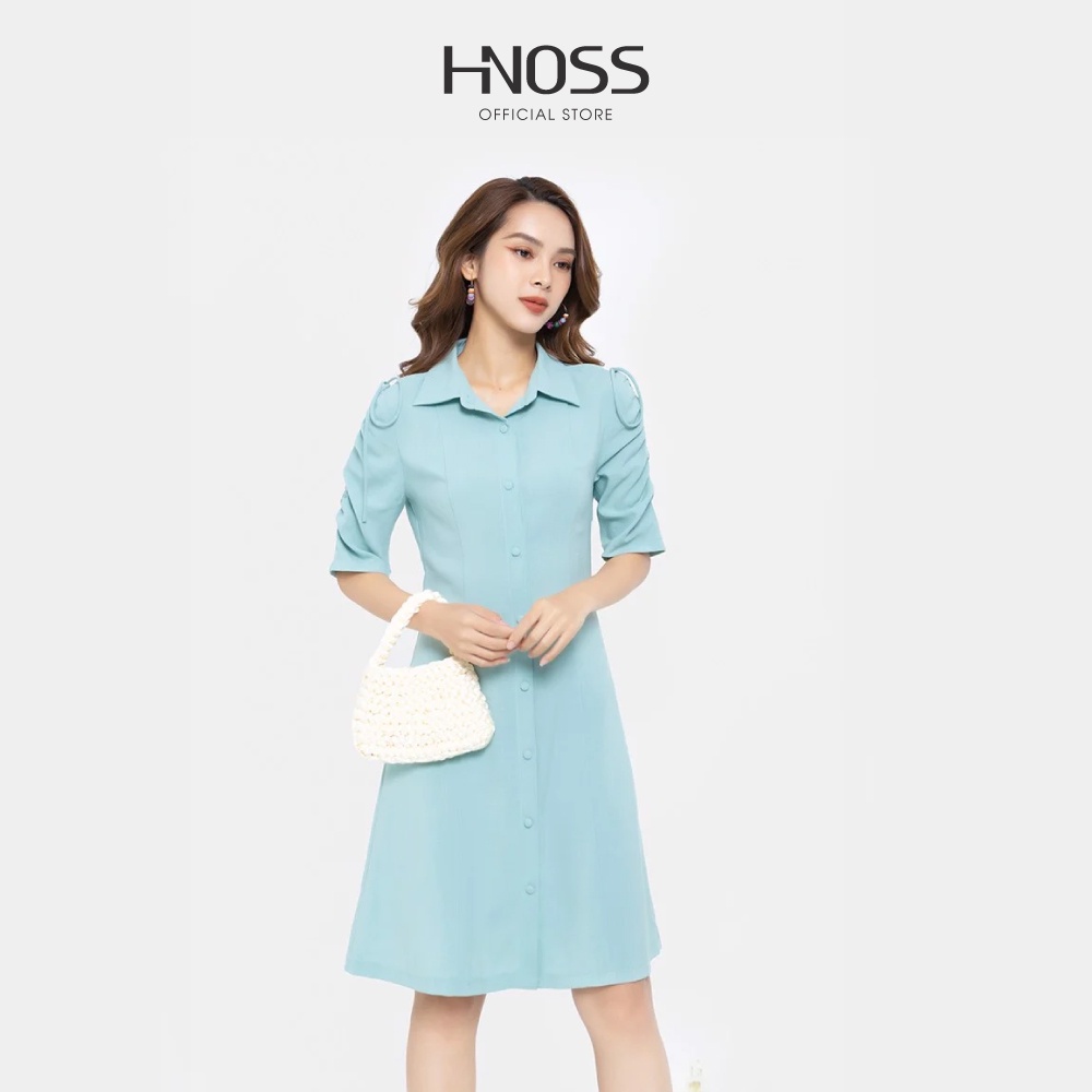 Đầm nữ sơ mi HNOSS kiểu dáng công sở Hopeful Dress DLU007