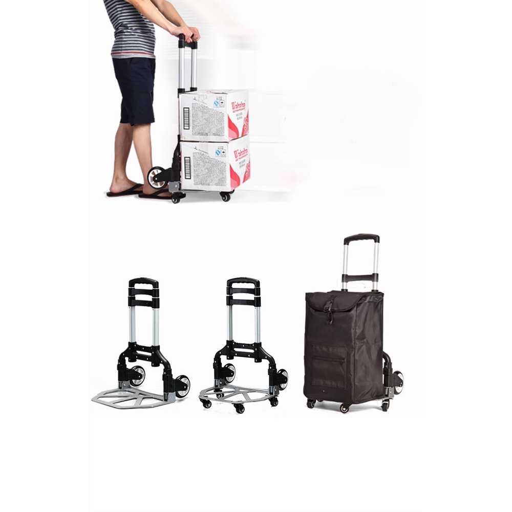 Xe Kéo Đẩy Hàng Gấp Gọn Tiện Lợi - Khung Carbon Cao Cấp