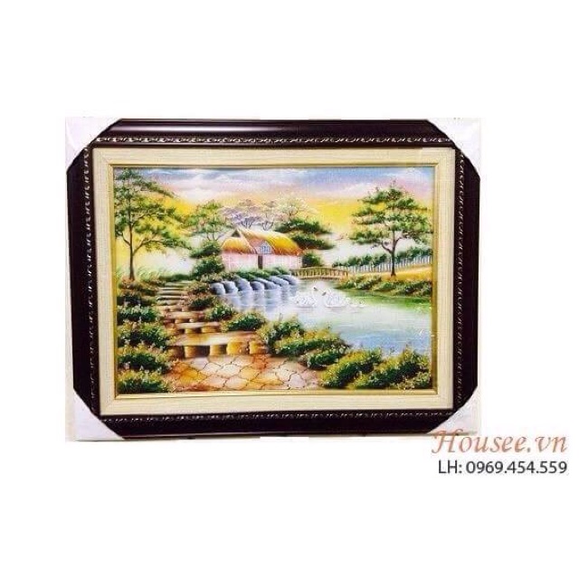 Tranh đá quý ngôi nhà hạnh phúc