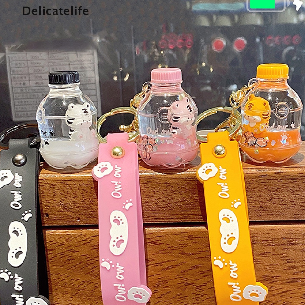 Móc khóa hình chai nước hạt đậu/hổ dễ thương
