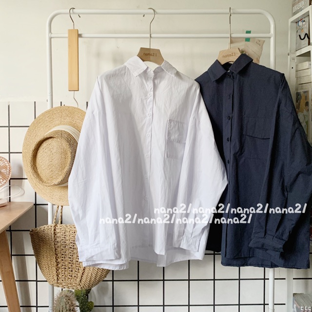 Sơ mi trơn oversize