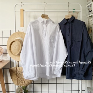 Sơ mi trơn oversize