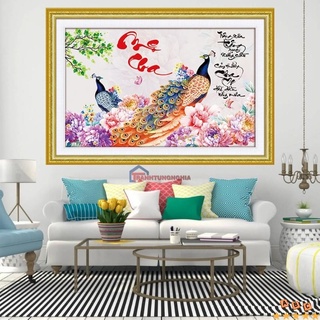 Tranh đính đá cha mẹ 75cm x 50cm