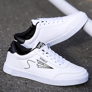 Giày nam thể thao sneaker thời trang màu trắng đẹp giá rẻ đế bằng Hot Trend cao cấp