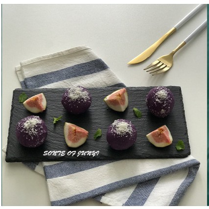 ĐĨA / DĨA ĐÁ ĐEN THIÊN NHIÊN, đựng món ăn Âu sang trọng, Phụ kiện trang trí, chụp ảnh siêu đẹp,siêu sang