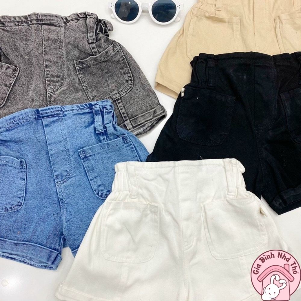 12-30kg Quần đùi kaki, jean bò cho bé gái